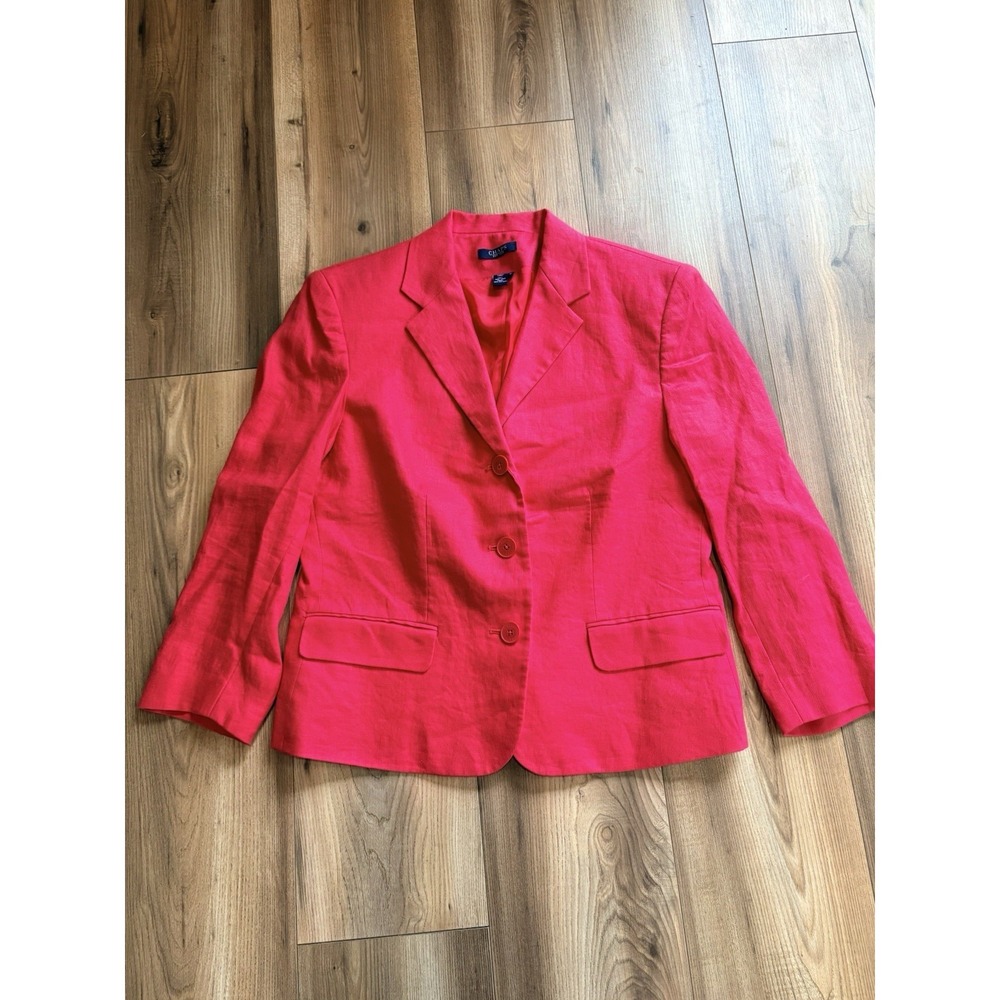 Chaps Linin Blazer Jacket Women's 14 Cherry‎ Red Professional Business